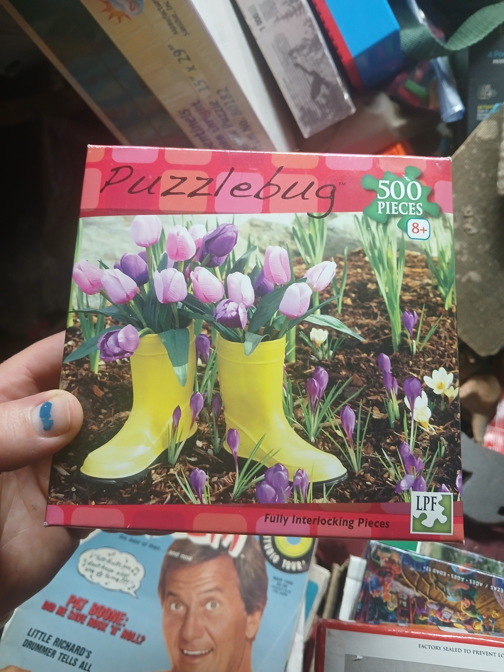 500-Piece Jigsaw Puzzle – Yellow Rain Boots & Tulips